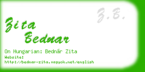 zita bednar business card
