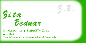 zita bednar business card